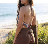 Crochet Halter Lace Back Top, Boho Summer Crop Top, Knitted Hollow Out Halter Neck Tank, Beach Festival Bohemian Style Top