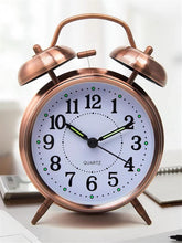 Vintage Bronze Metal Alarm Clock – Silent Quartz Desk Clock with Easy-to-Read Dial for Bedroom, Office & Home Decor