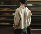 Linen shirts for women, linen tunic tops, spring custom oversized casual loose soft linen blouses, pure linen shirts, plus size clothing F54
