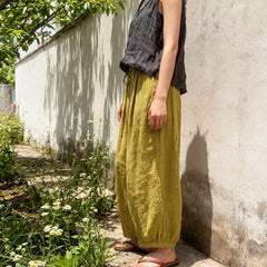 Harem Pants Women, Cotton Wide Leg Boho Trousers, Elastic Waist Lantern Pants