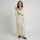 Women's Cotton Knit Two Piece Set | Cardigan Dress and Cardigan Set | Knitted Maxi Dress Set | Cotton Knit Co-Ord Set