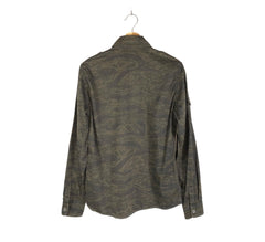 Y2K 2000s Hysteric Glamour Tiger Camo Skull Army Utility Shirt