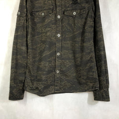 Y2K 2000s Hysteric Glamour Tiger Camo Skull Army Utility Shirt