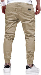 Mens Casual Joggers Pants - Cotton Drawstring Chino Cargo Pants Hiking Outdoor Twill Track Jogging Sweatpants Pants