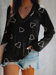Women's Breast Cancer Print Long Sleeve Casual T-Shirt
