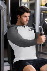 Mens Long Sleeve Muscle T Shirts Casual V-Neck Longline Ribbed Tee Shirts