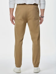 Men's Chino Pants Casual Stretch Waist Tapered Trousers with Pockets