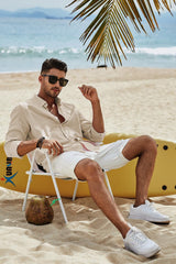 Men's Cotton Linen Button Down Shirt Casual Stylish Long Sleeve Business Dress Shirts