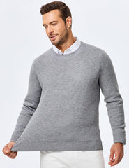 Men's 2025 Warm Fall Fleece Pullover Knit Sweater Classic Crewneck Long Sleeve Slim Fit Soft Comfy Winter Sweaters