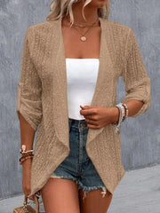 Women's Pink Casual Lace Cardigan