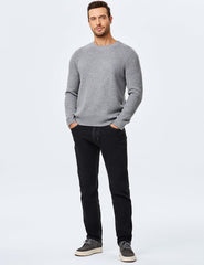 Men's 2025 Warm Fall Fleece Pullover Knit Sweater Classic Crewneck Long Sleeve Slim Fit Soft Comfy Winter Sweaters