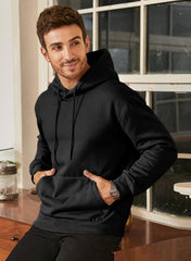 Mens Casual Cotton Hooded Collar Drawstring Hoodies Pullover Sweatshirts Casual Long Sleeve Shirts
