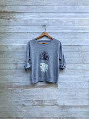 Shadow Tree Pullover: Lightweight Slouchy Shirt, Yoga + Hiking Top