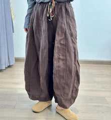 Loose Linen Pants for Women, Spring Pants with Pockets, Women's Autumn Casual Bloomers