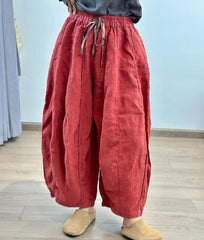 Loose Linen Pants for Women, Spring Pants with Pockets, Women's Autumn Casual Bloomers