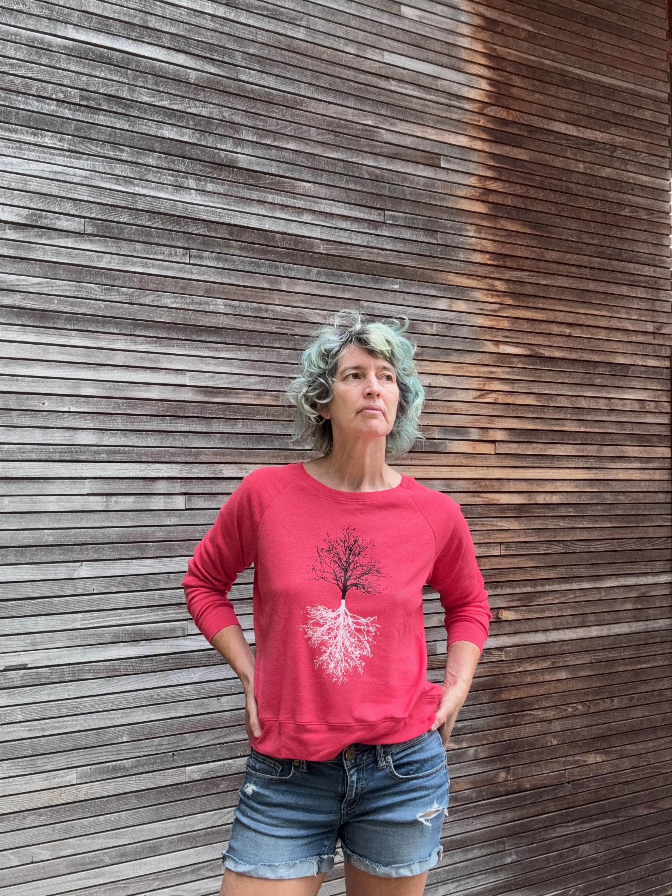 Shadow Tree Pullover: Lightweight Slouchy Shirt, Yoga + Hiking Top