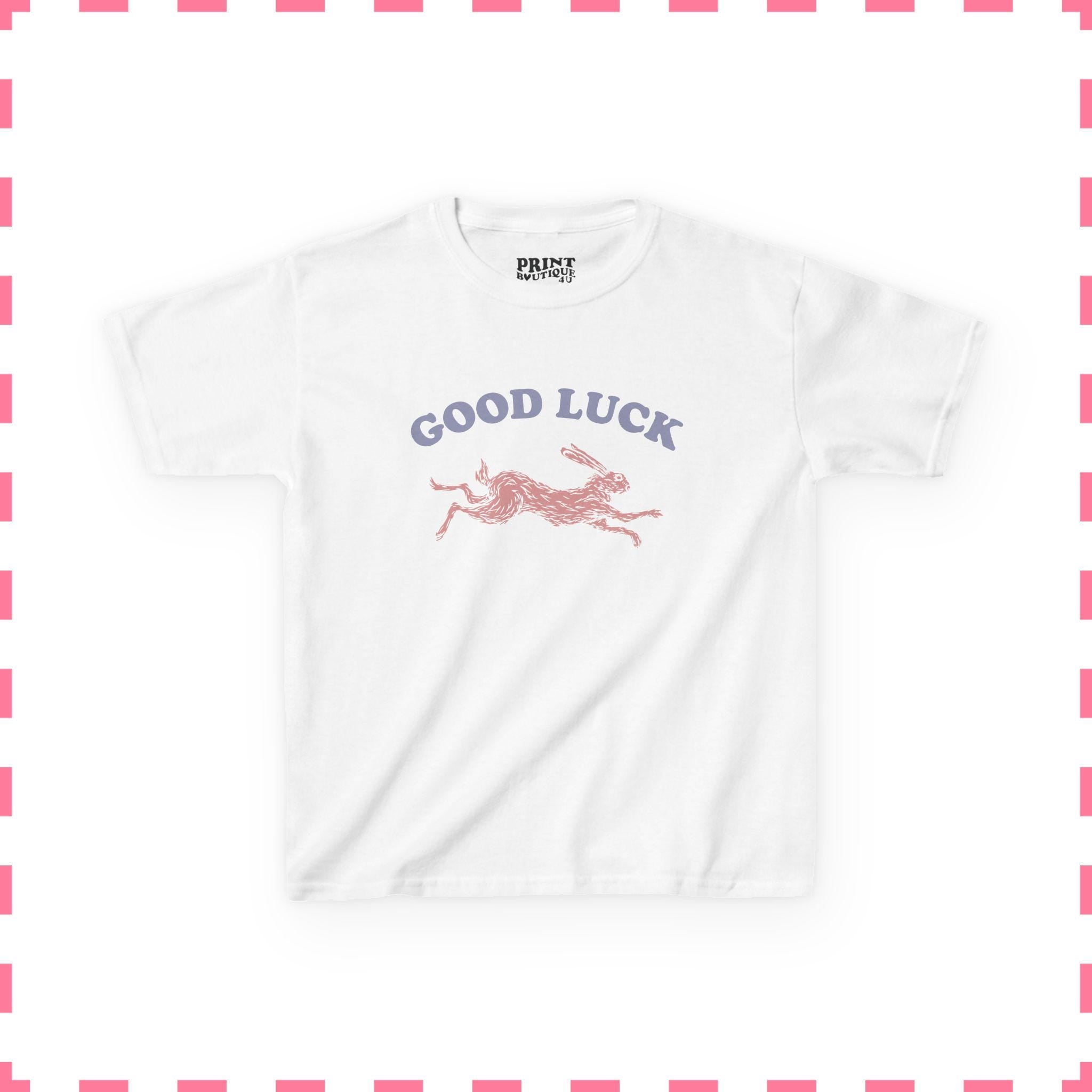 Good Luck Rabbit Baby Tee, Lucky Graphic Tee for Women, Retro Western Style Shirt, Cool Vintage Animal T Shirt, Running Bunny Tee
