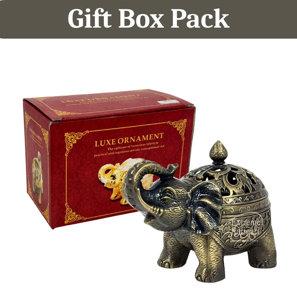 Brass Elephant Incense Burner, Dhoop Holder, Pooja Room Decor