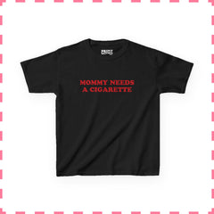 Mommy Needs A Cigarette Baby Tee, Funny Mom Shirt, Retro Smoking Crop Top, Cool Mom Y2K Tee, Sarcastic Graphic Top