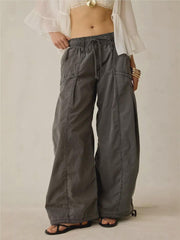 Street Hipster Loose Casual Working Pants, Baggy Utility Cargo Slacks, Trendy Urban Streetwear Trousers, Oversized Workwear Bottoms