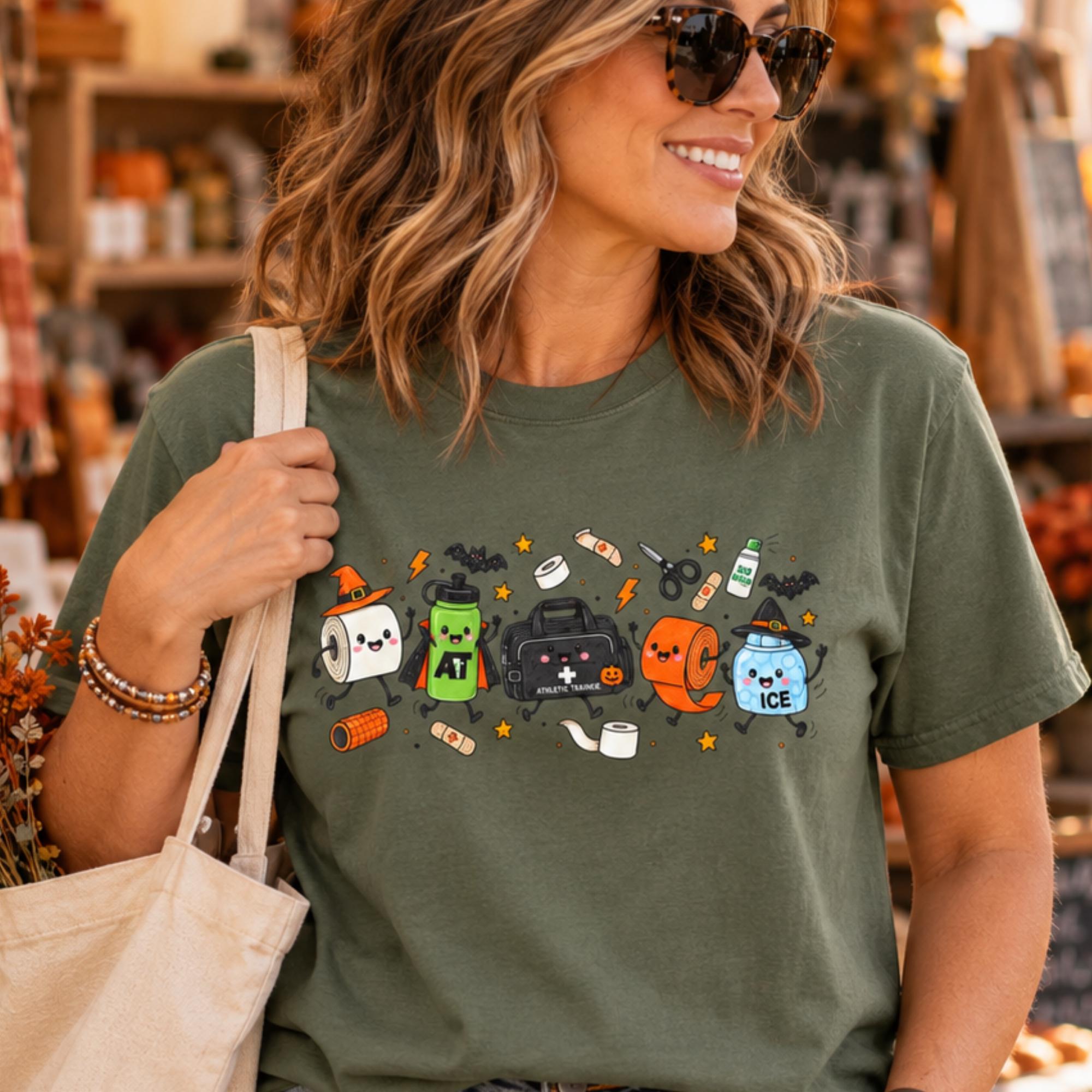 Halloween Athletic Trainer Shirt, Spooky Sports Medicine Tee, Comfort Colors